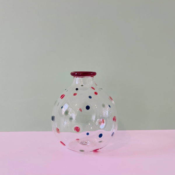 Spotty Glass Bud Vase