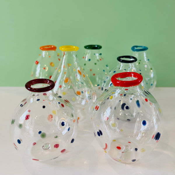 Spotty Glass Bud Vase