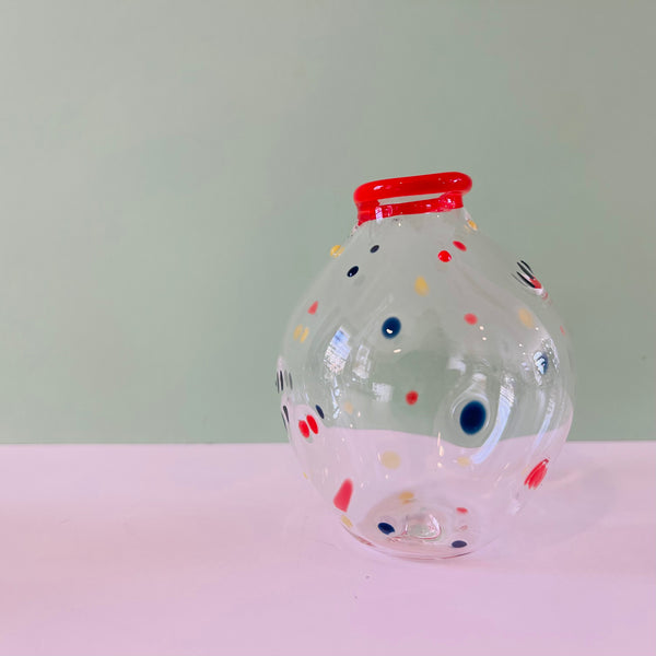 Spotty Glass Bud Vase