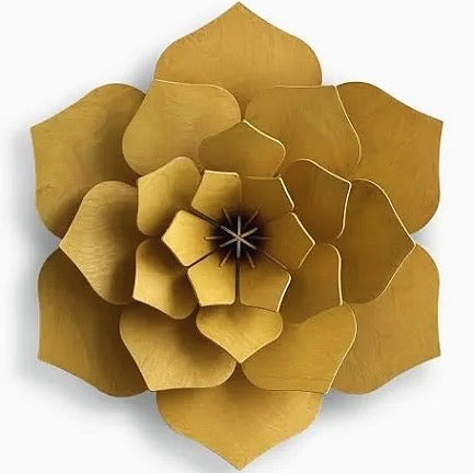 3D Wooden decor Flower | Honey Yellow