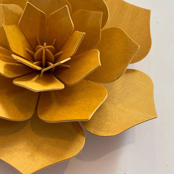 3D Wooden decor Flower | Honey Yellow