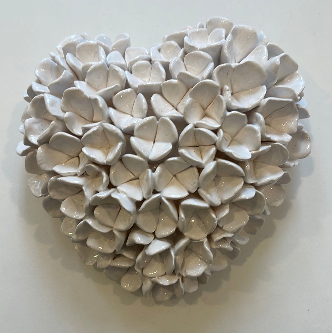 Daisy White  • Ceramic Hydrangea Heart