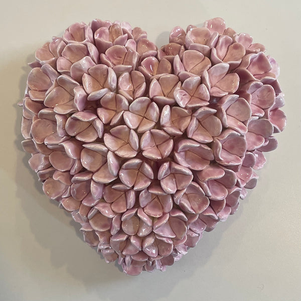 Pretty in Pink • Ceramic Hydrangea Heart