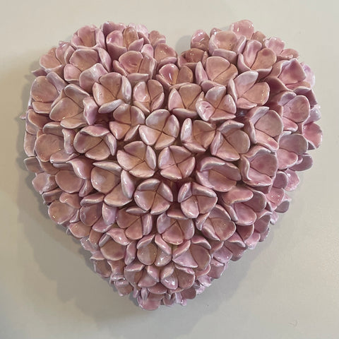 Pretty in Pink • Ceramic Hydrangea Heart