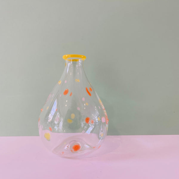 Spotty Glass Bud Vase