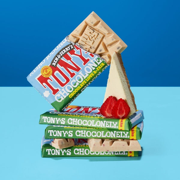 Ben & Jerry's White Chocolate Strawberry Cheesecake Bar | Tony's Chocolonely