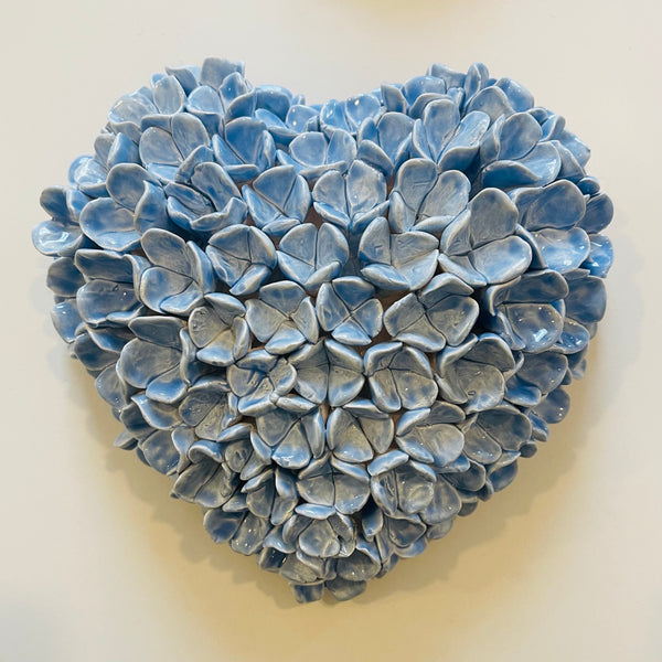 Baby Blue • Ceramic Hydrangea Heart