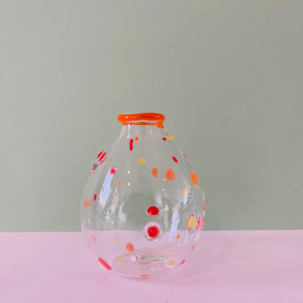 Spotty Glass Bud Vase