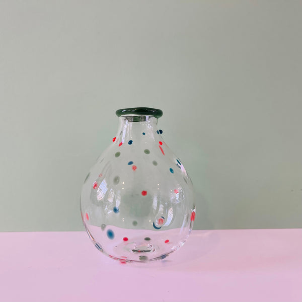 Spotty Glass Bud Vase