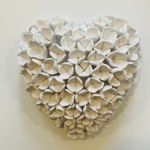 Daisy White  • Ceramic Hydrangea Heart