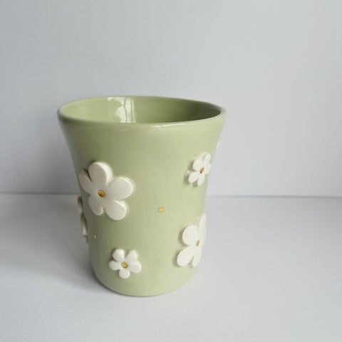 Green Tumbler with Floral