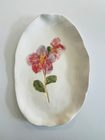 Botanical Pressed Ceramic Platter  • Hellebores •